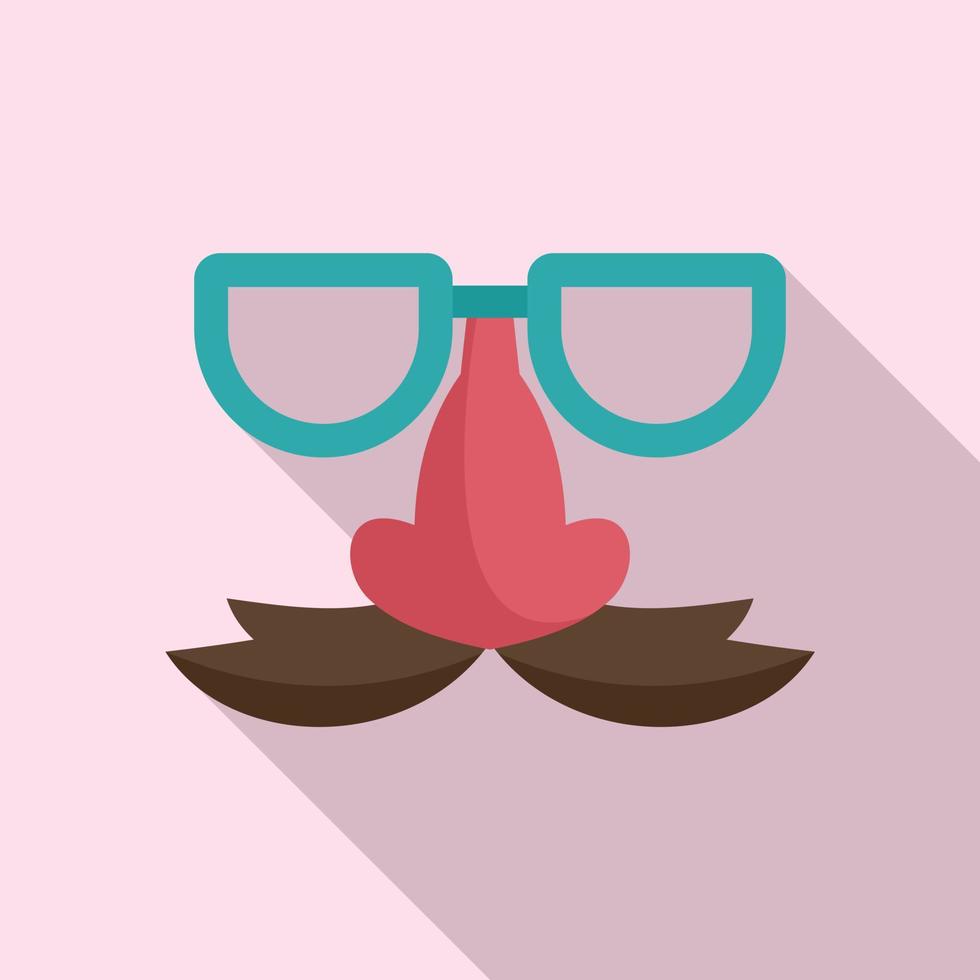 gafas y nariz con icono de bigote, estilo plano vector