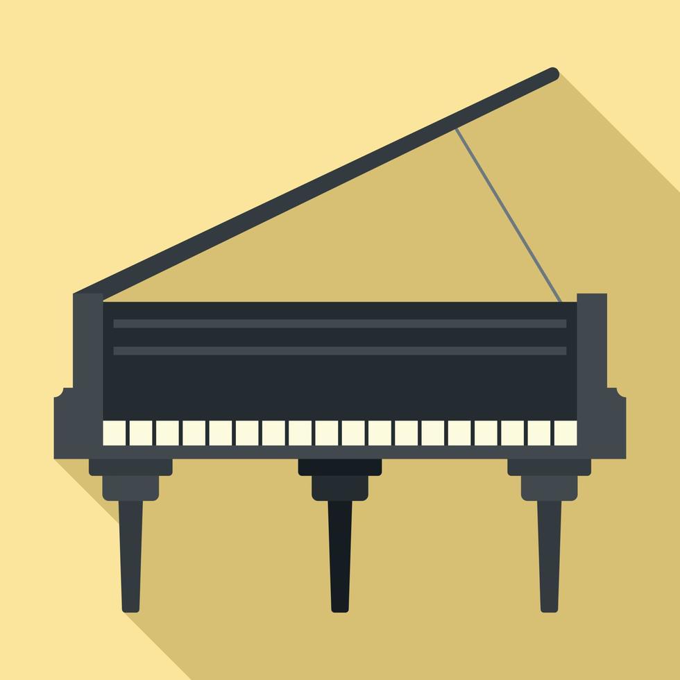 Classic grand piano icon, flat style vector