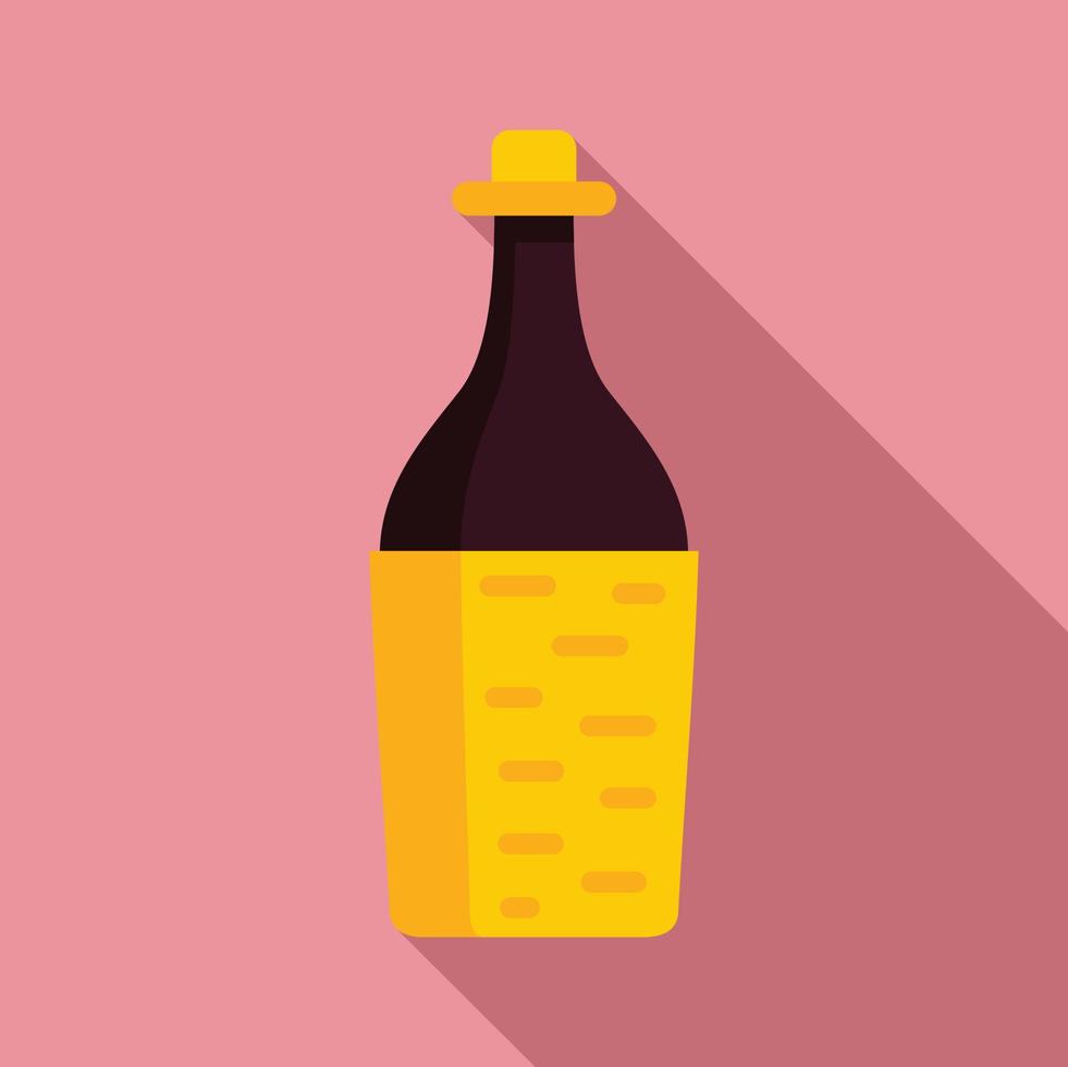 Peru wine bottle icon, flat style vector