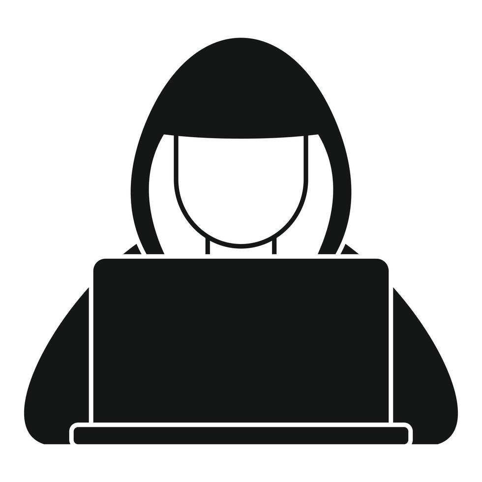 Hacker hood icon, simple style vector