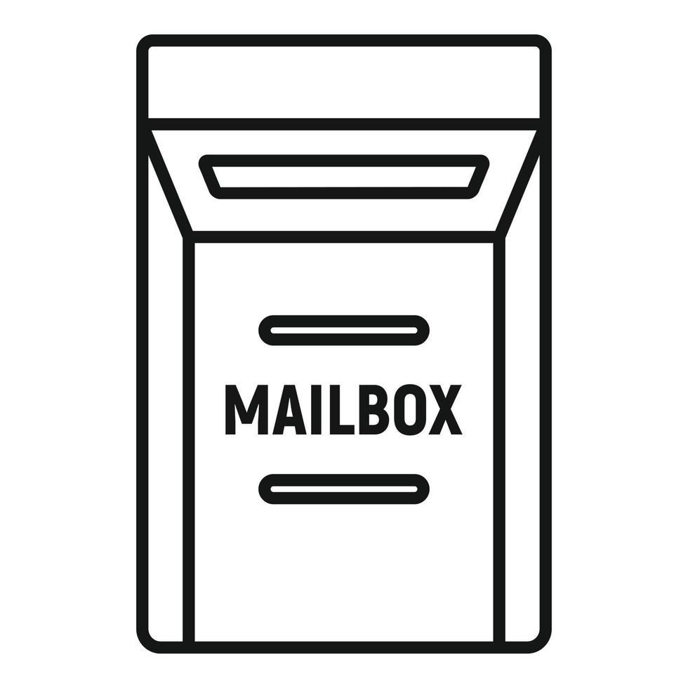Open mailbox icon, outline style vector
