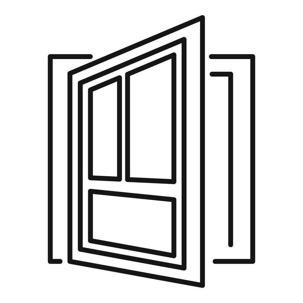Internal door icon, outline style vector