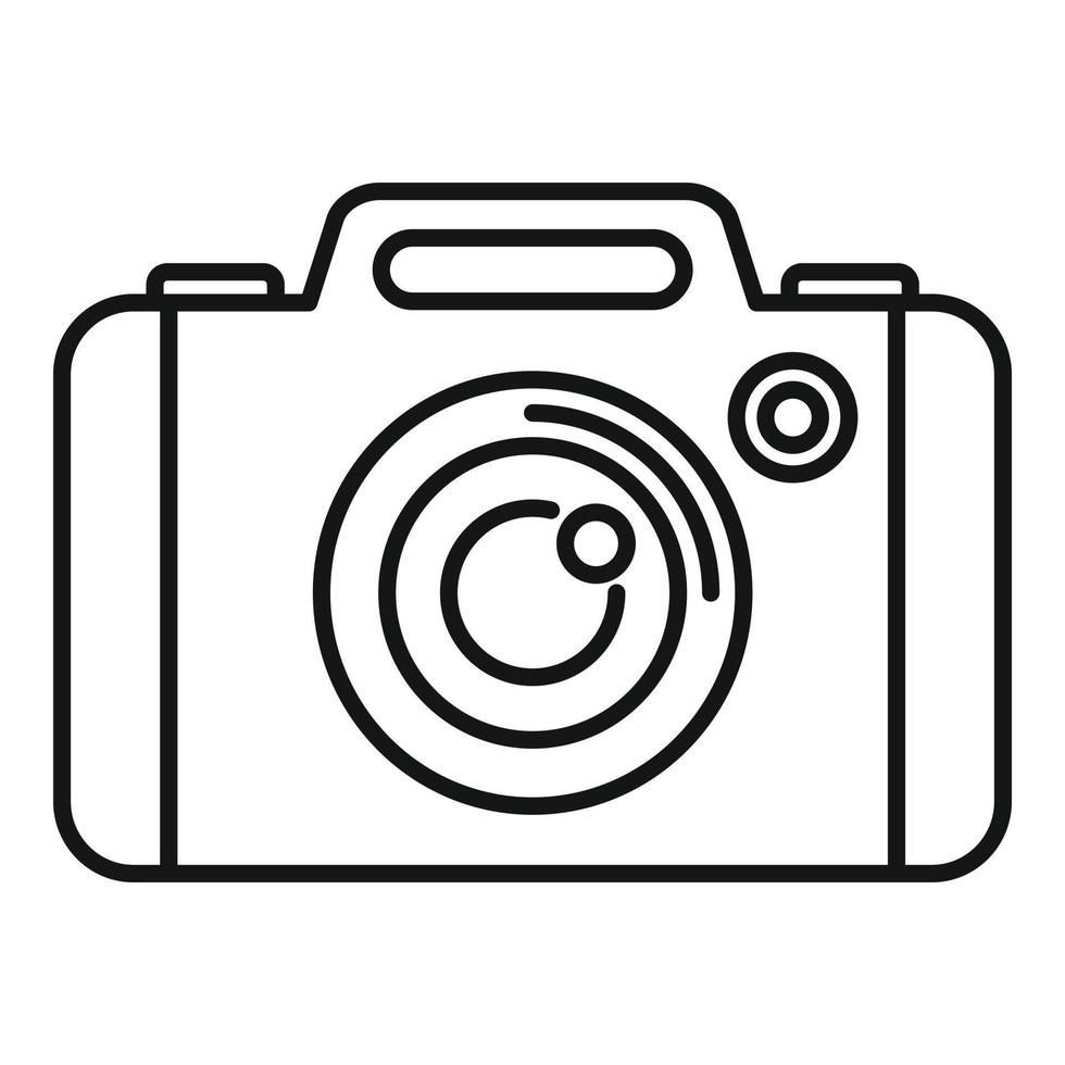 icono de registro de cámara fotográfica, estilo de esquema vector