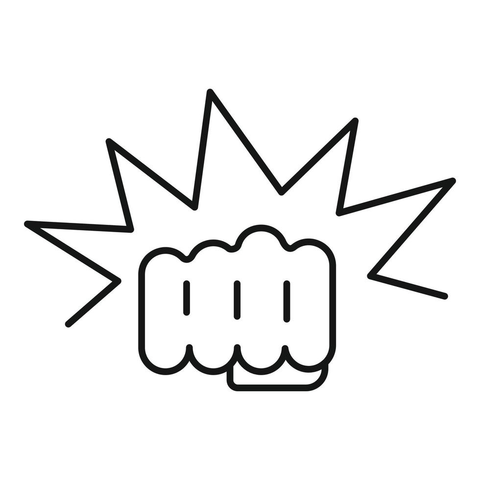 Fist violence icon, outline style vector