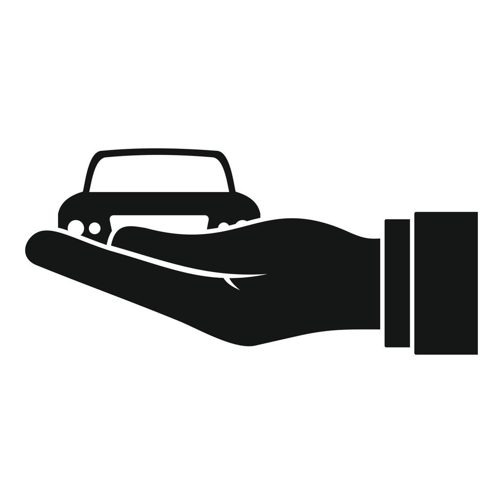 icono de alquiler de coches, estilo sencillo vector