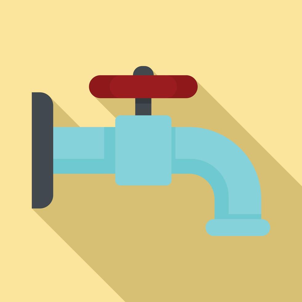 Garden water tap icon, flat style vector