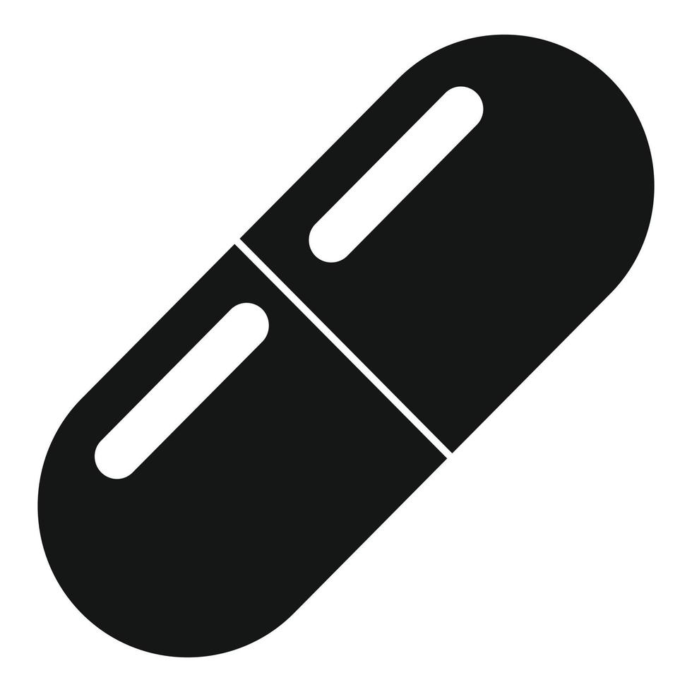 Medical capsule icon, simple style vector