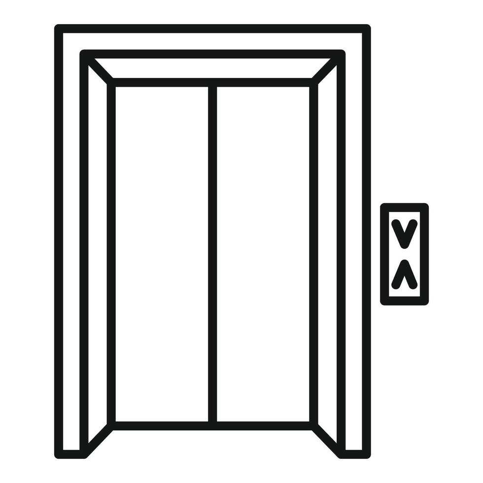 Hallway elevator icon, outline style vector