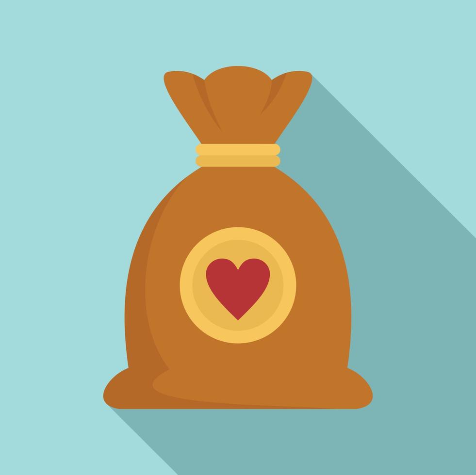 Bag donation icon, flat style vector