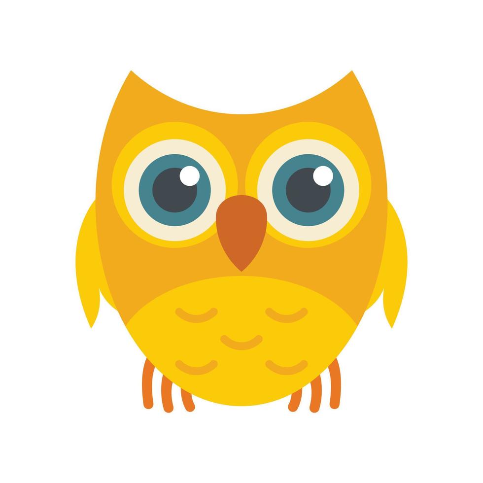 icono de búho adorable, estilo plano vector