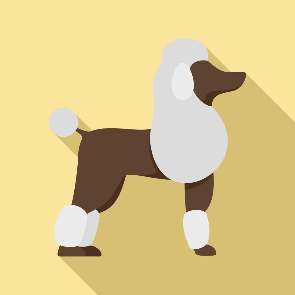 icono de perro caniche, estilo plano vector