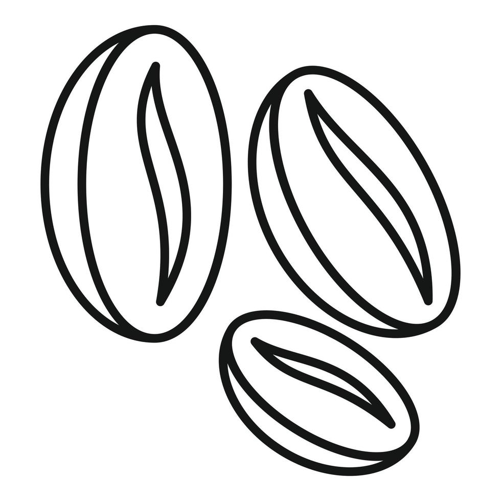 Coffee beans icon, outline style vector