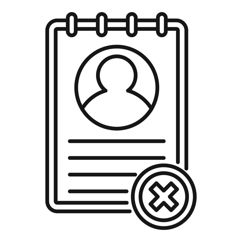 Not approved cv icon, outline style vector