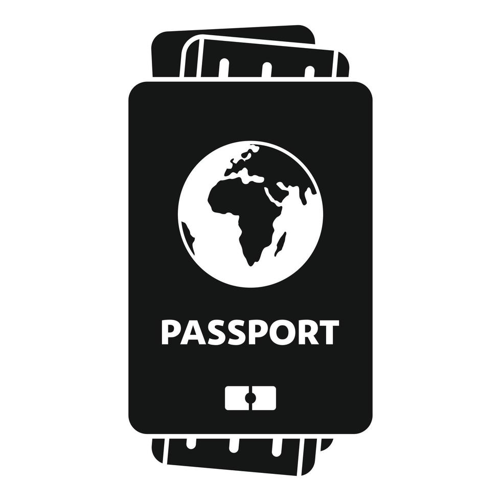Passport ticket icon, simple style vector