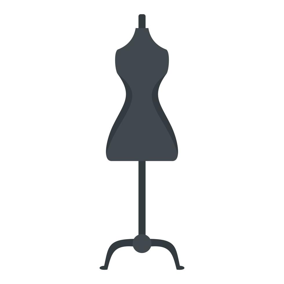 icono de maniquí de costura, estilo plano vector