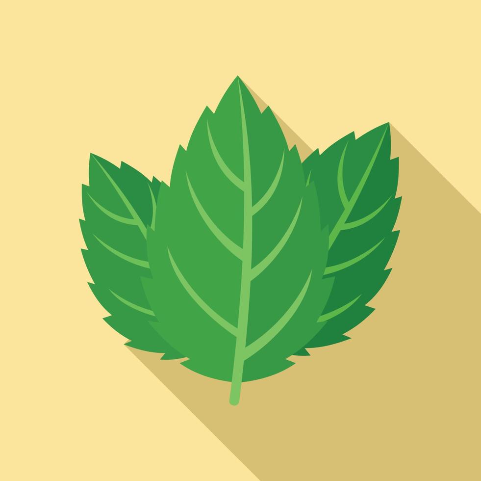 icono de hoja de menta, estilo plano vector