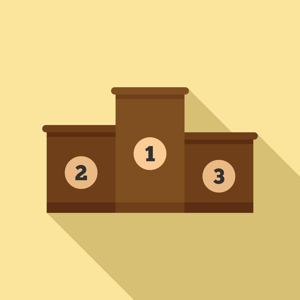 Dog championship podium icon, flat style vector