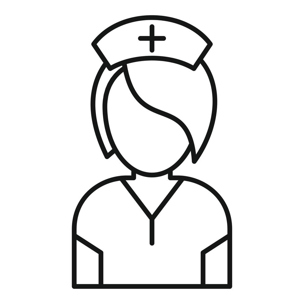 Nurse icon, outline style vector