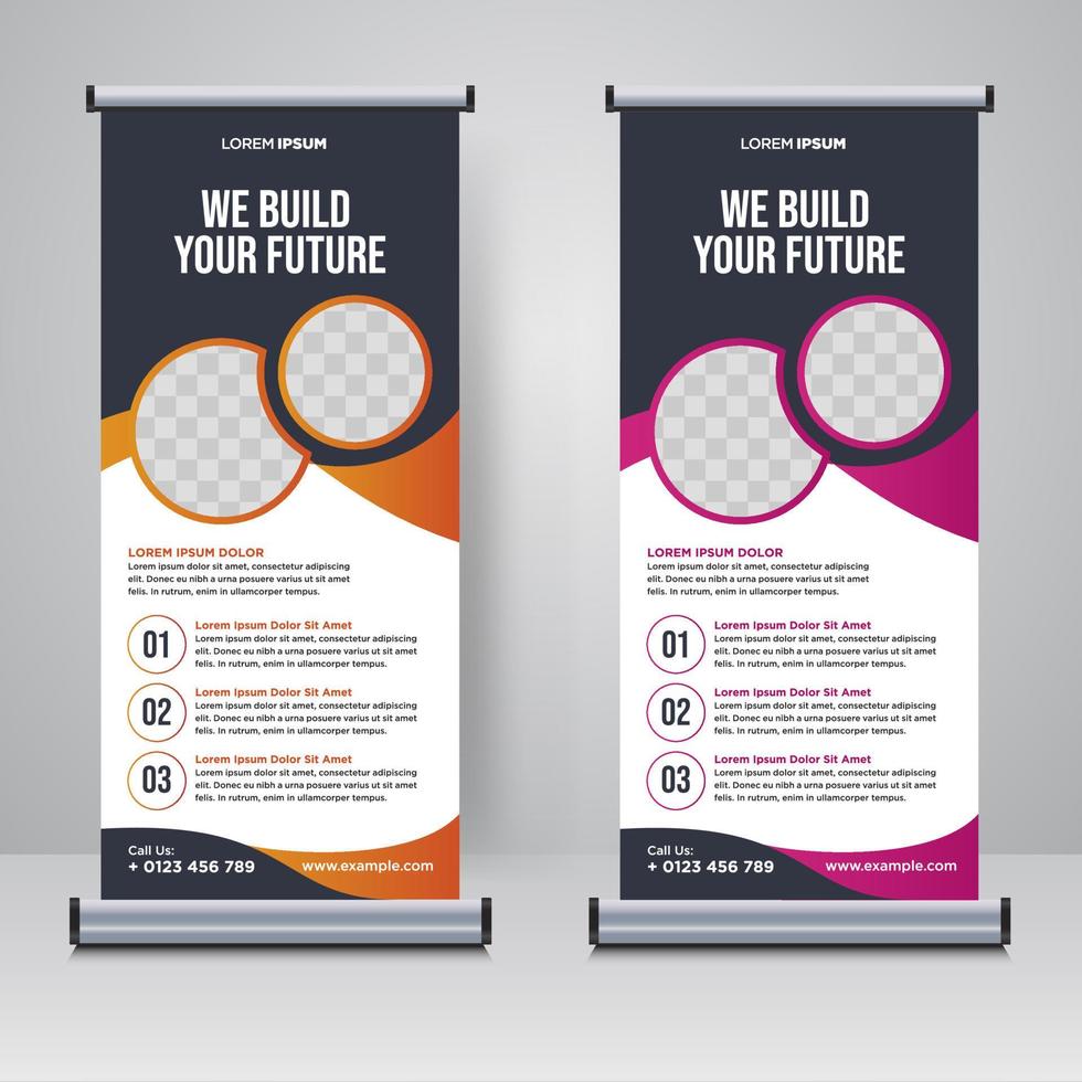 Corporate rollup or X banner design template vector