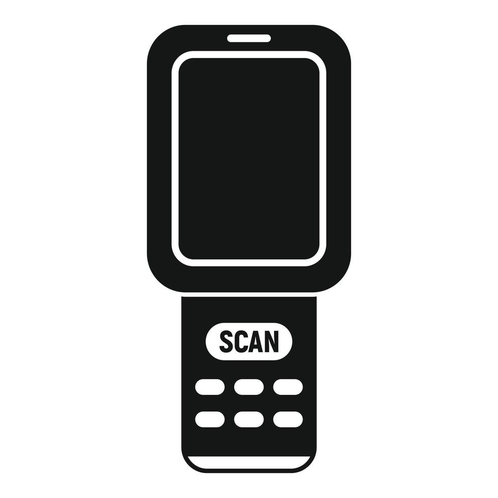 Barcode scanner monitor icon, simple style vector
