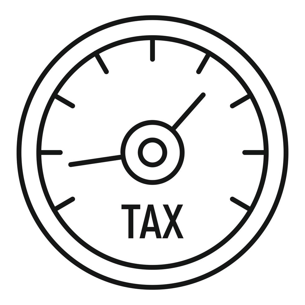 Tax clock icon, outline style vector