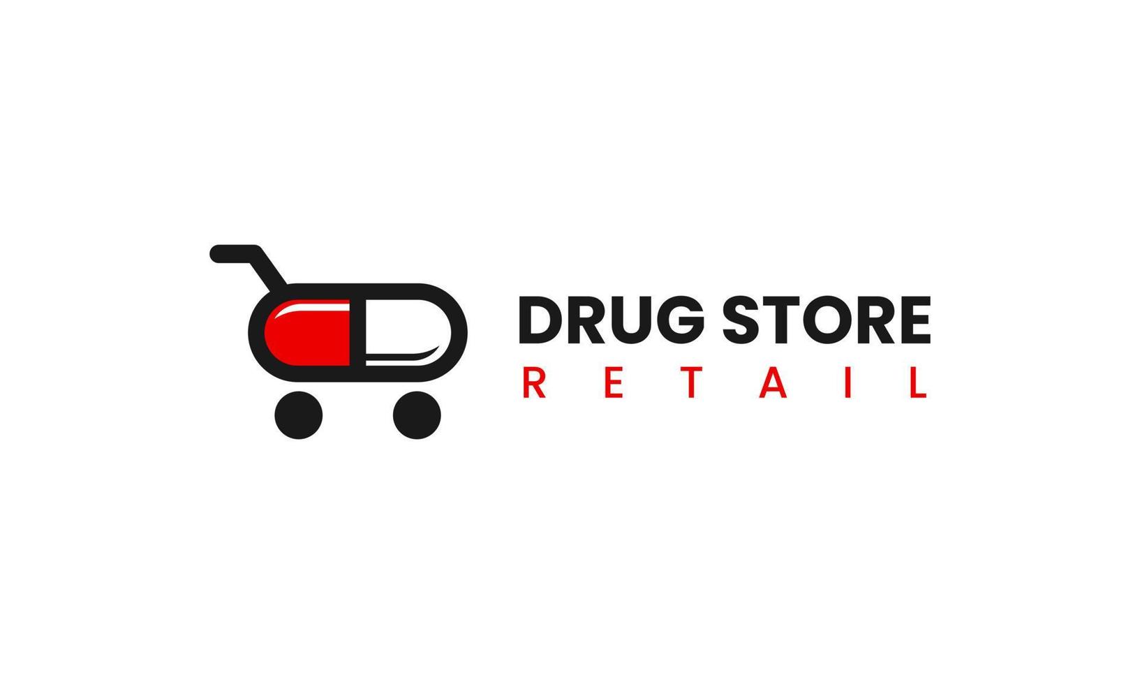 drug store capsule pill hospital pharmacy car delivery logo design vector
