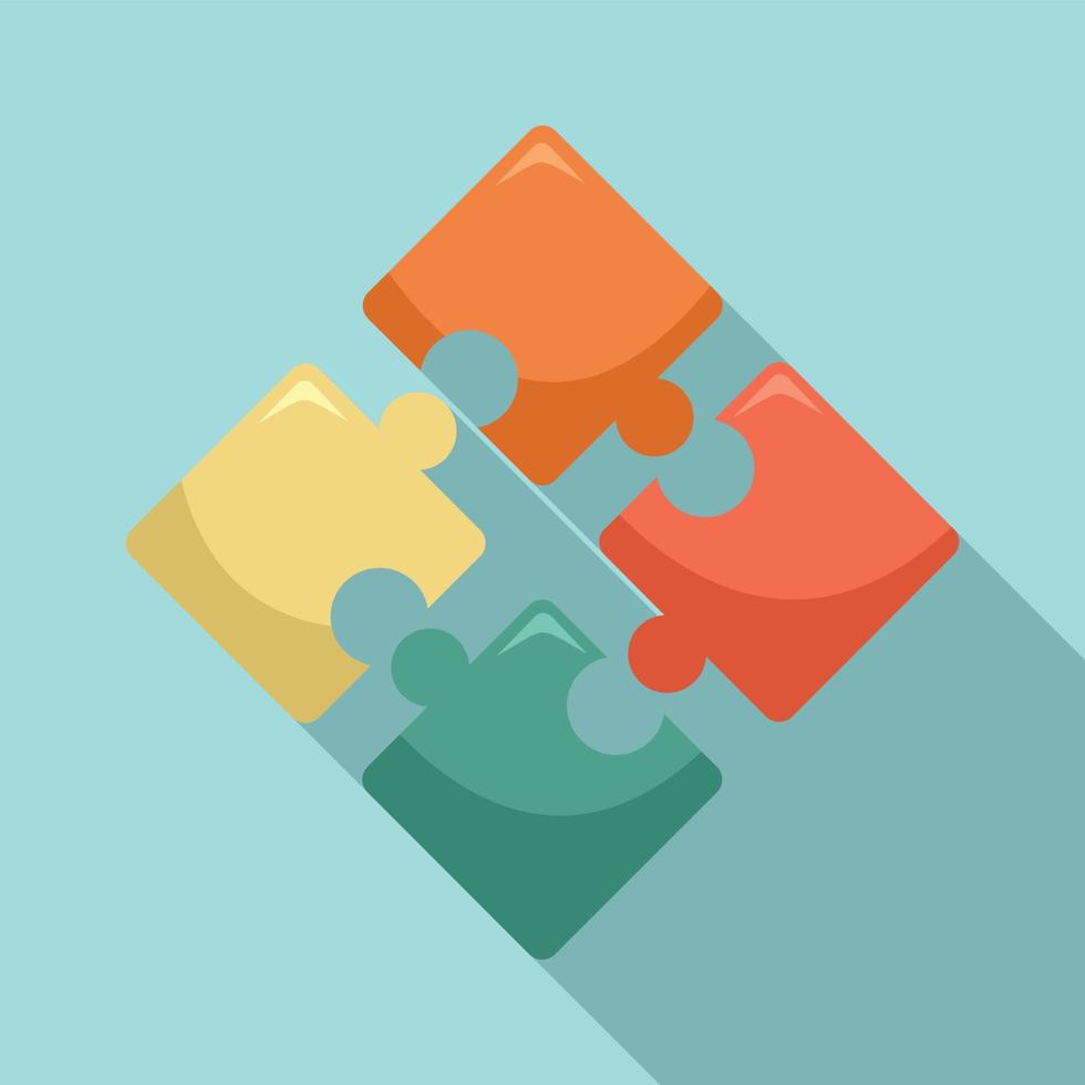 Jigsaw icon, flat style vector