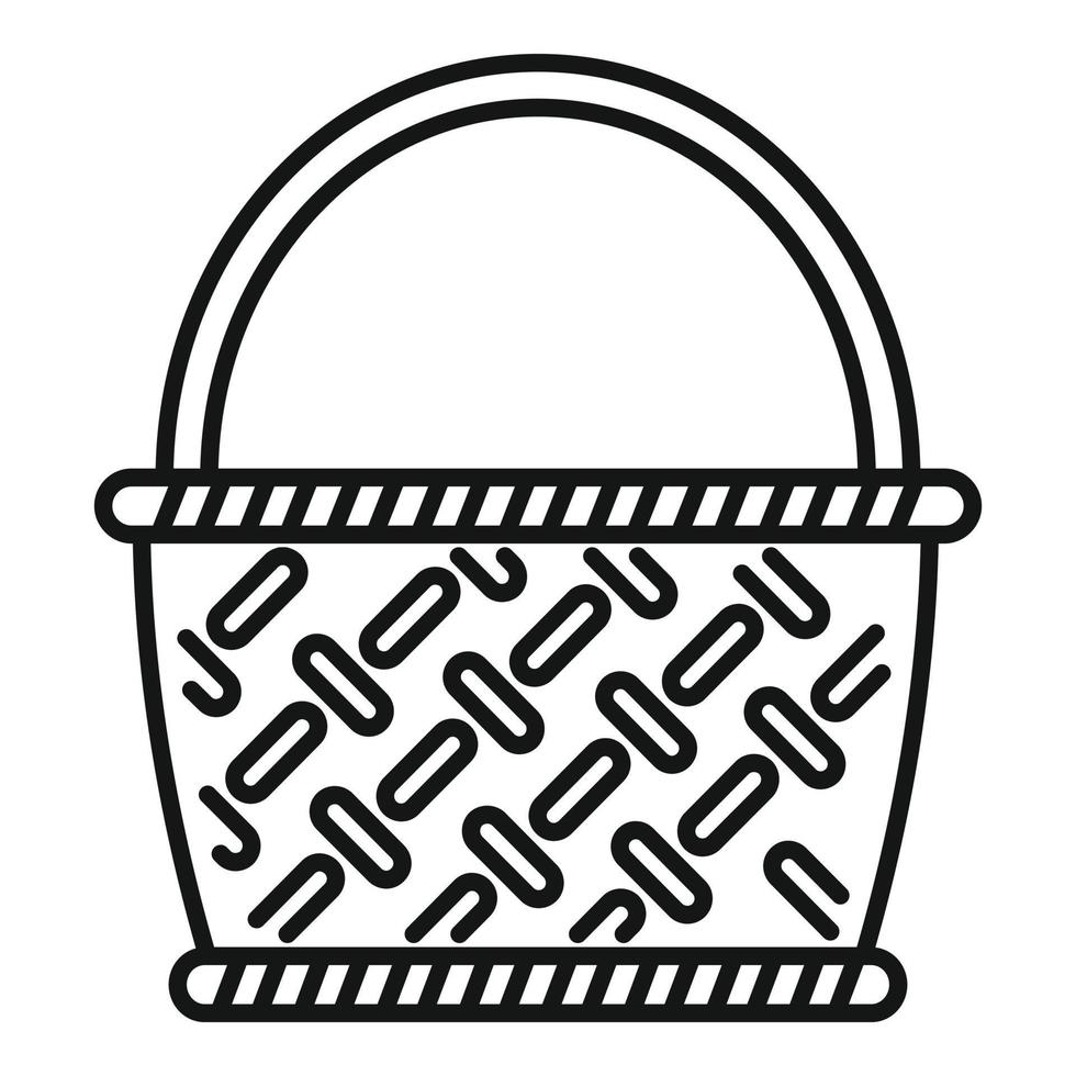 Bamboo wicker icon, outline style vector