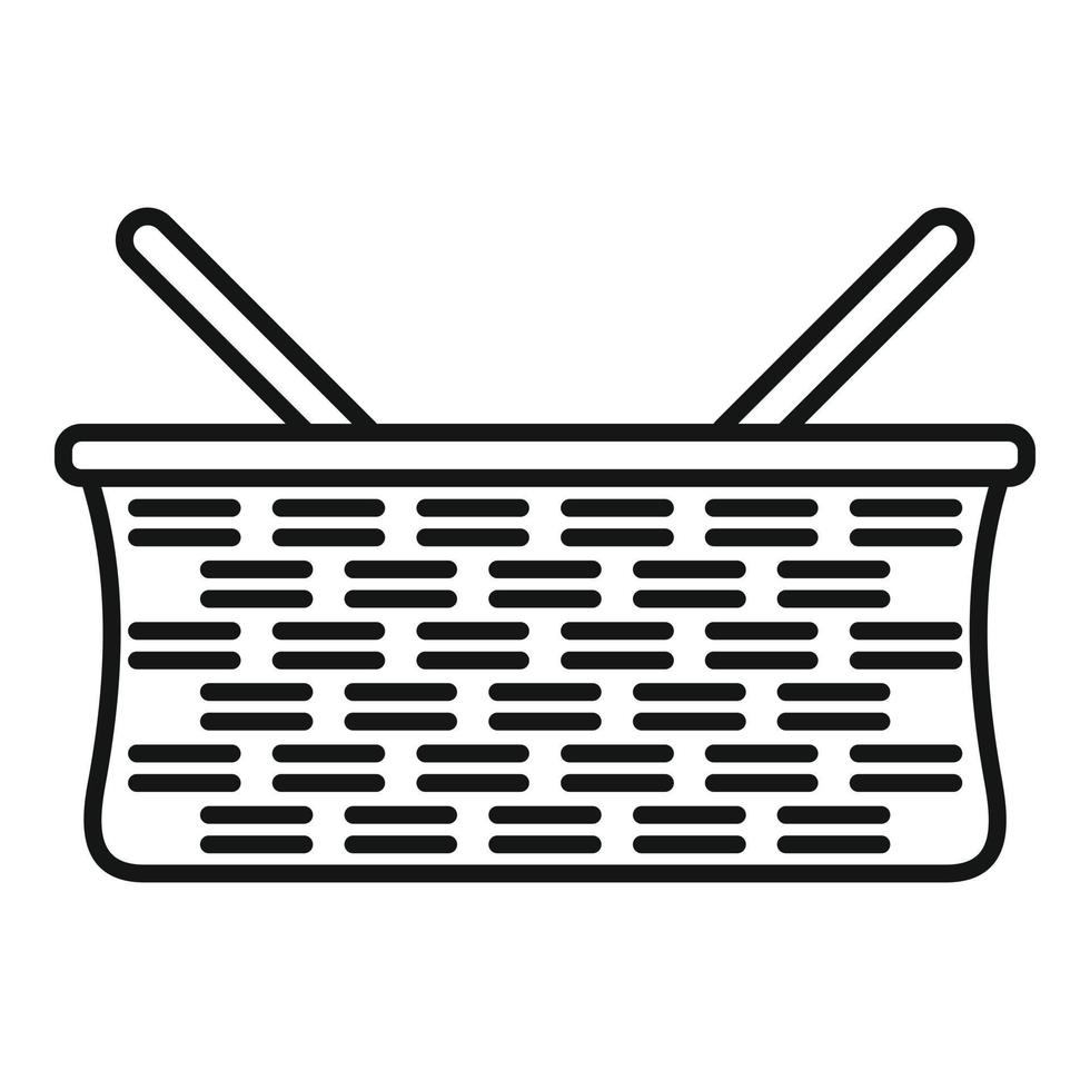 Wicker icon, outline style vector