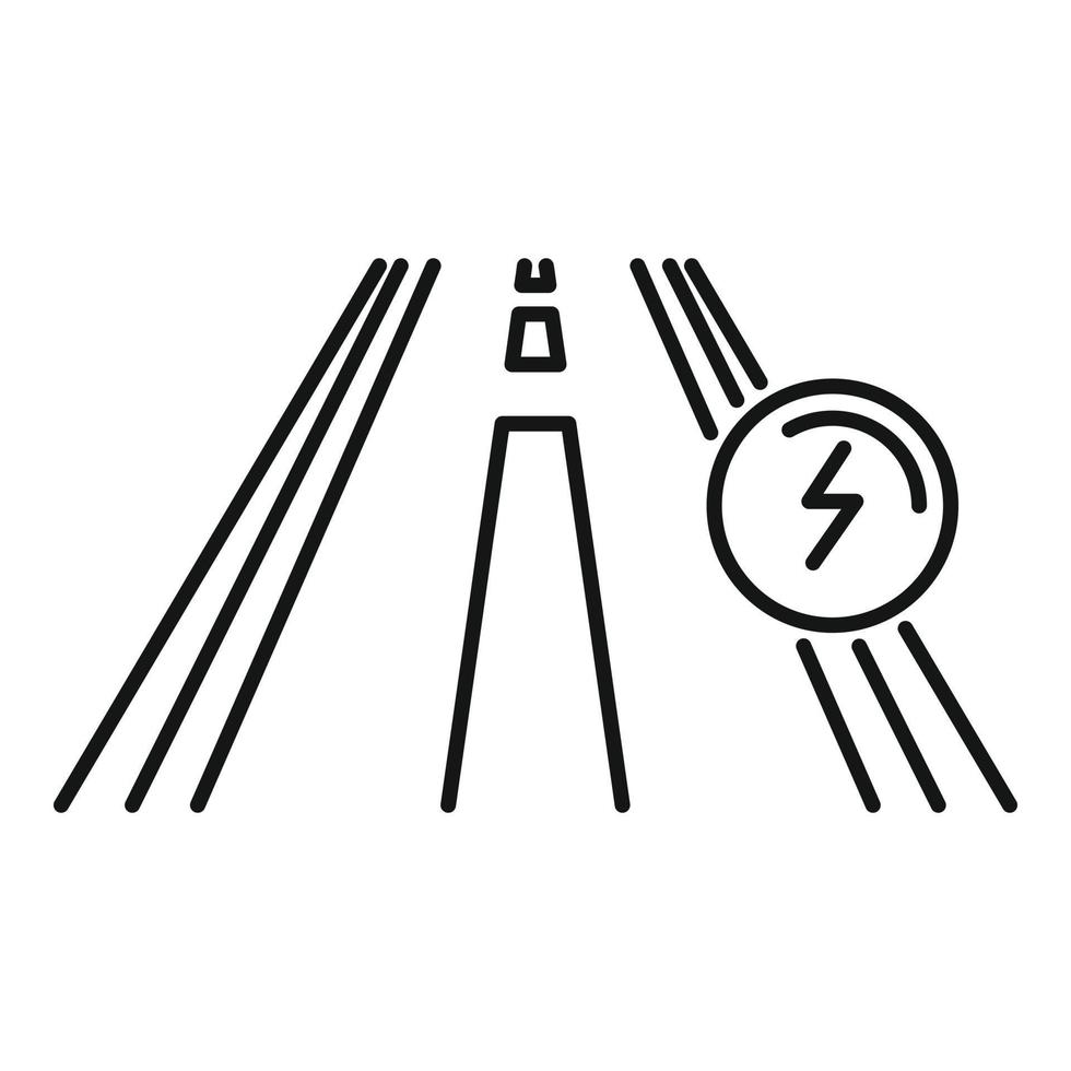 Hybrid energy road economy icon, outline style vector