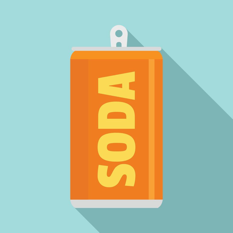 Soda tin can icon, flat style vector