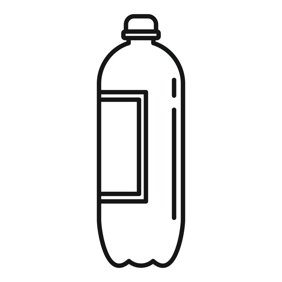 icono de botella de plástico, estilo de contorno vector