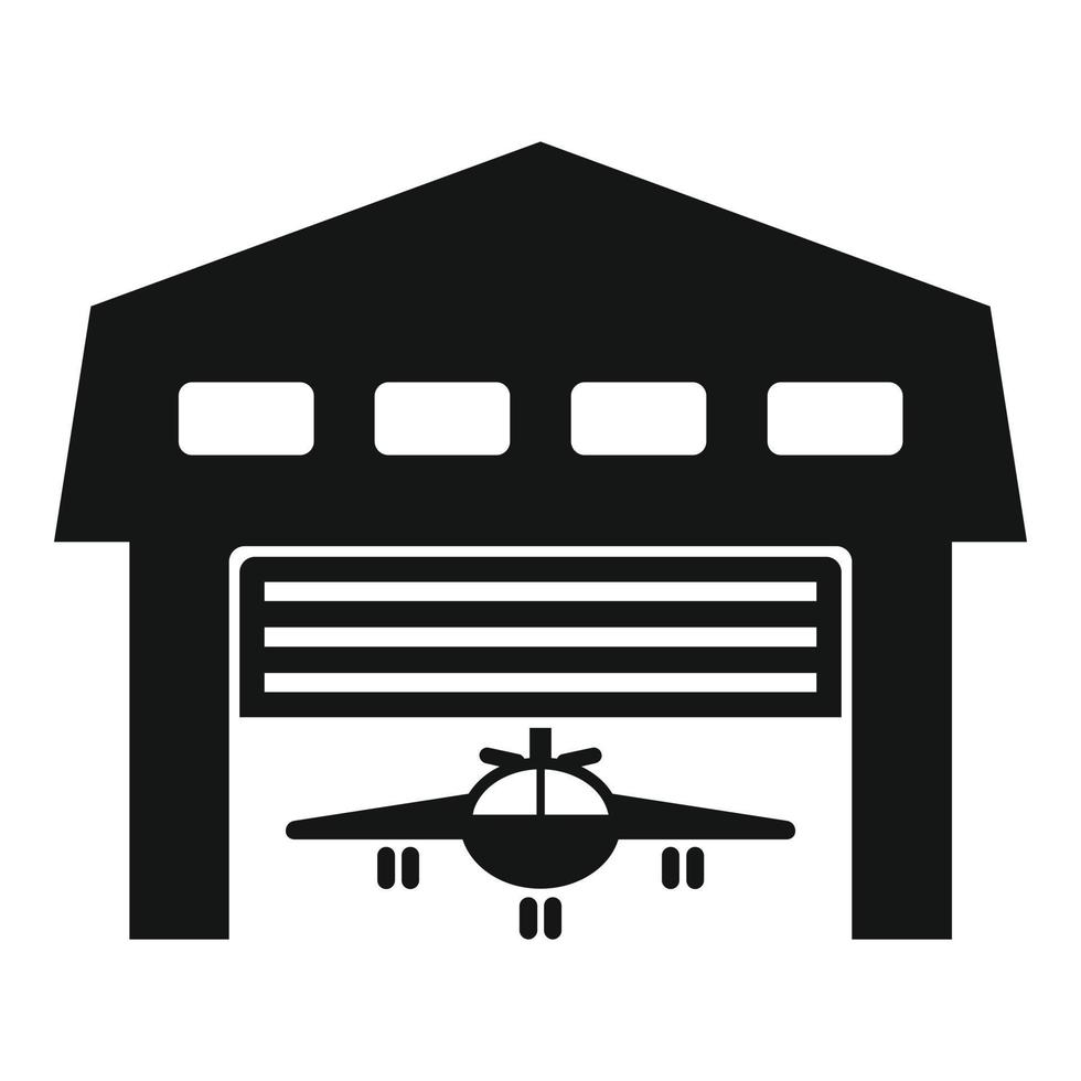 Aircraft hangar icon, simple style vector