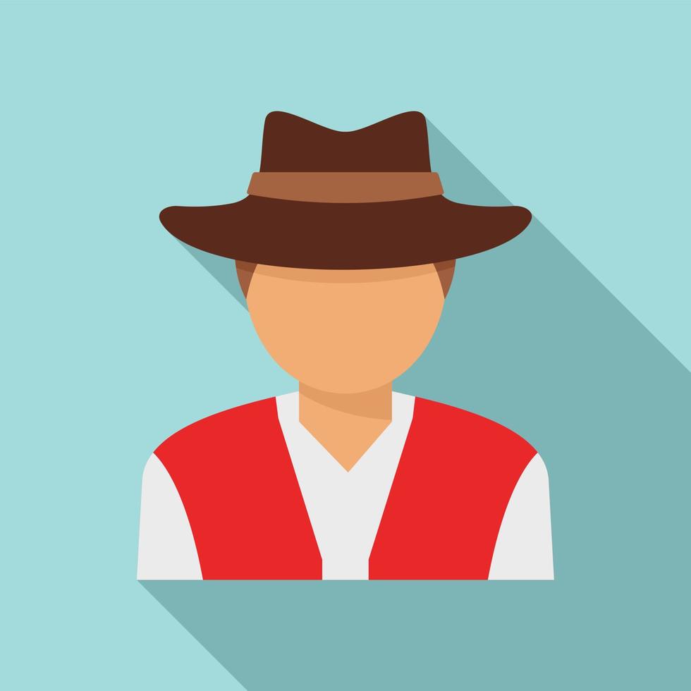 Swiss man icon, flat style vector