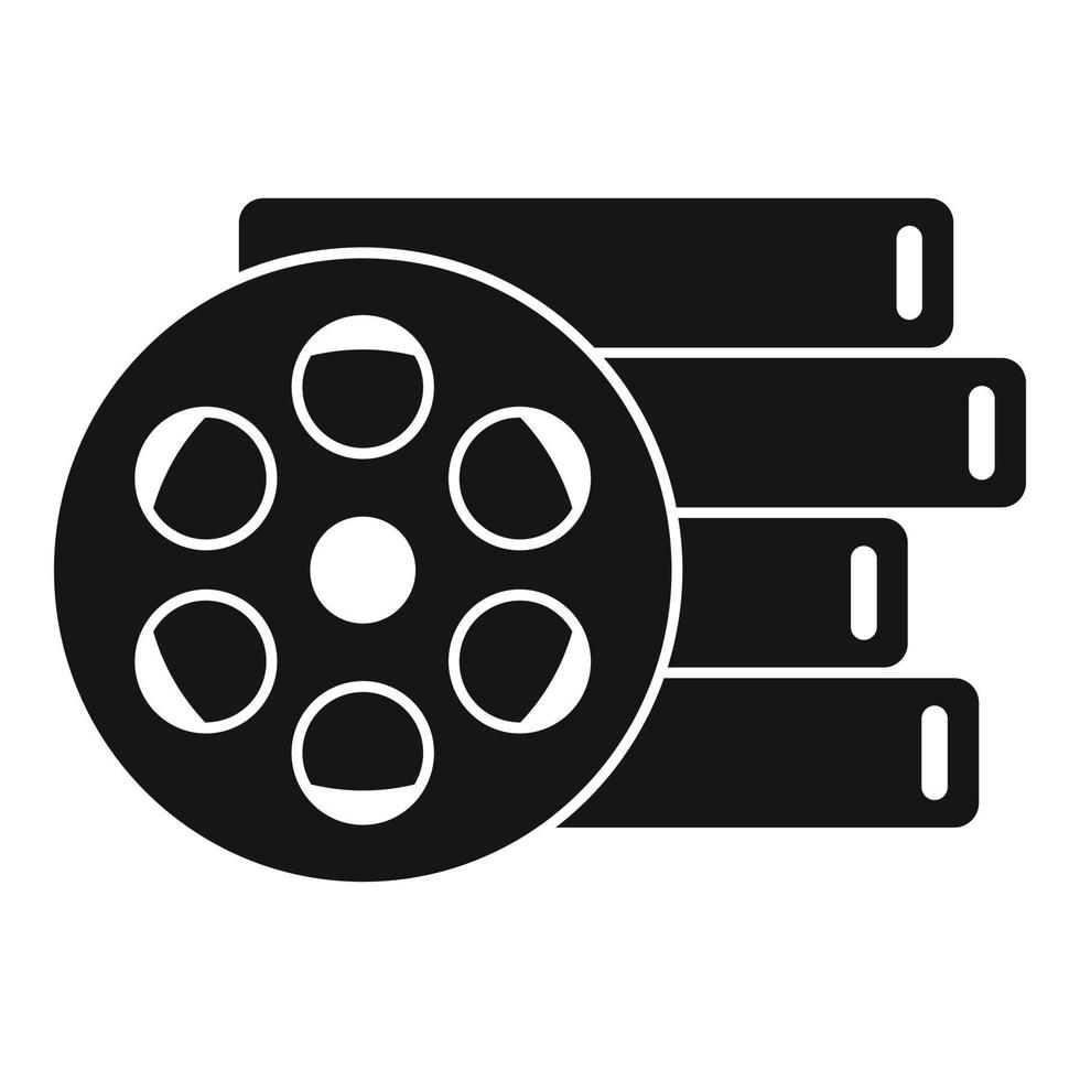 Cinema reel icon, simple style vector