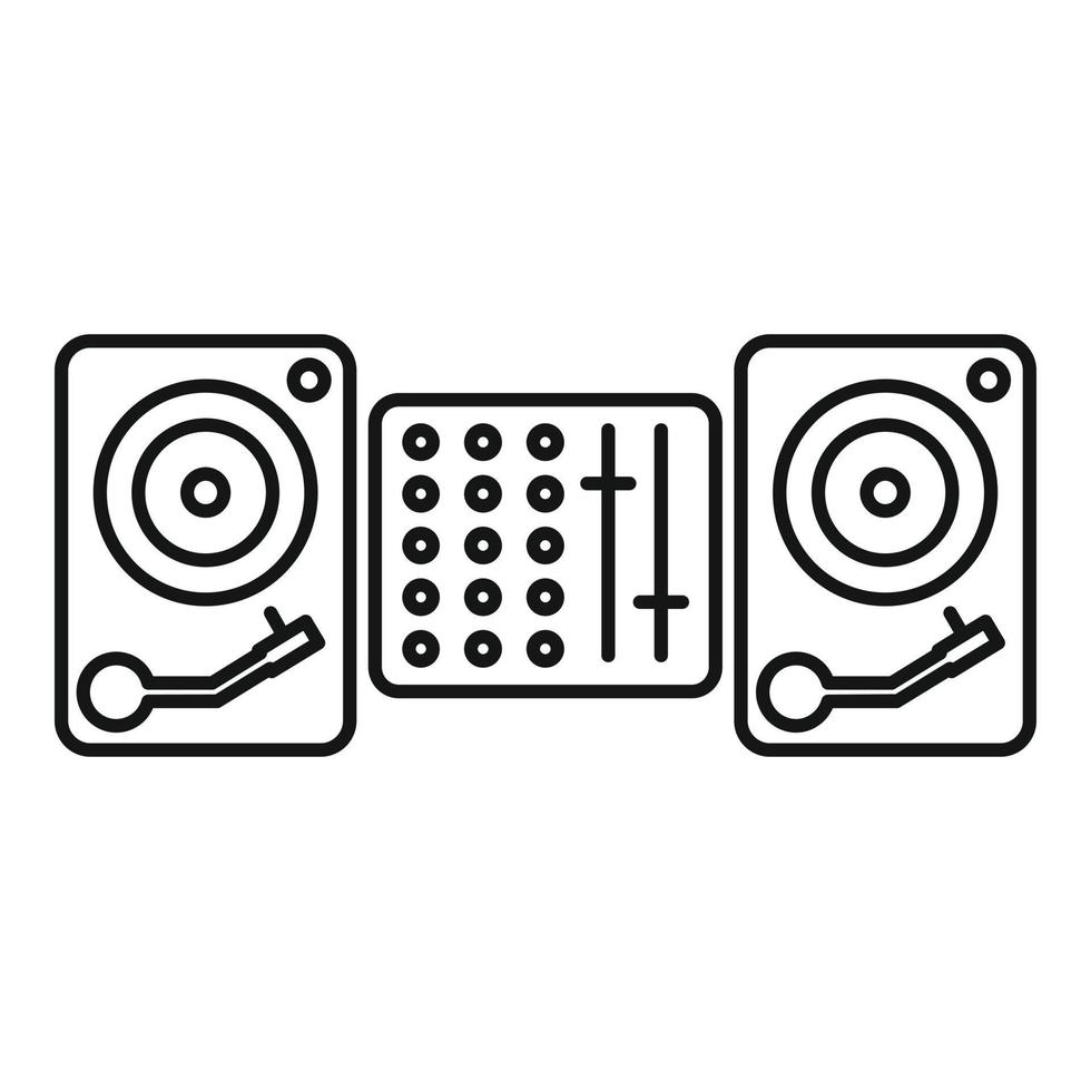 icono de equipo de dj, estilo de contorno vector