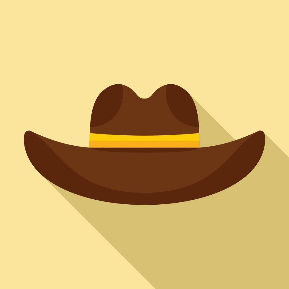Cowboy hat icon, flat style vector