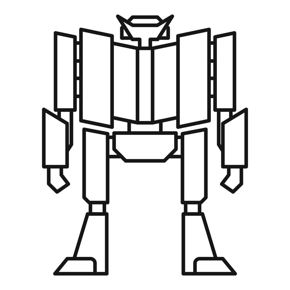 Super robot transformer icon, outline style vector