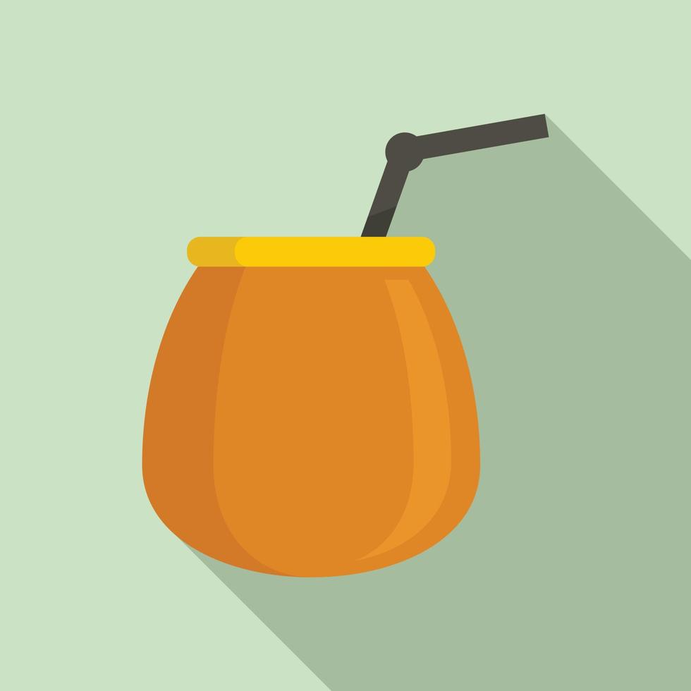 Brazil cocktail icon, flat style vector