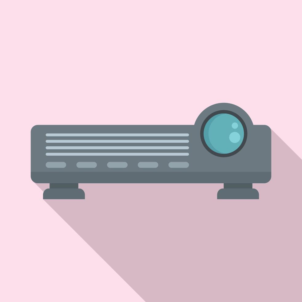 Flat film projector icon, flat style vector