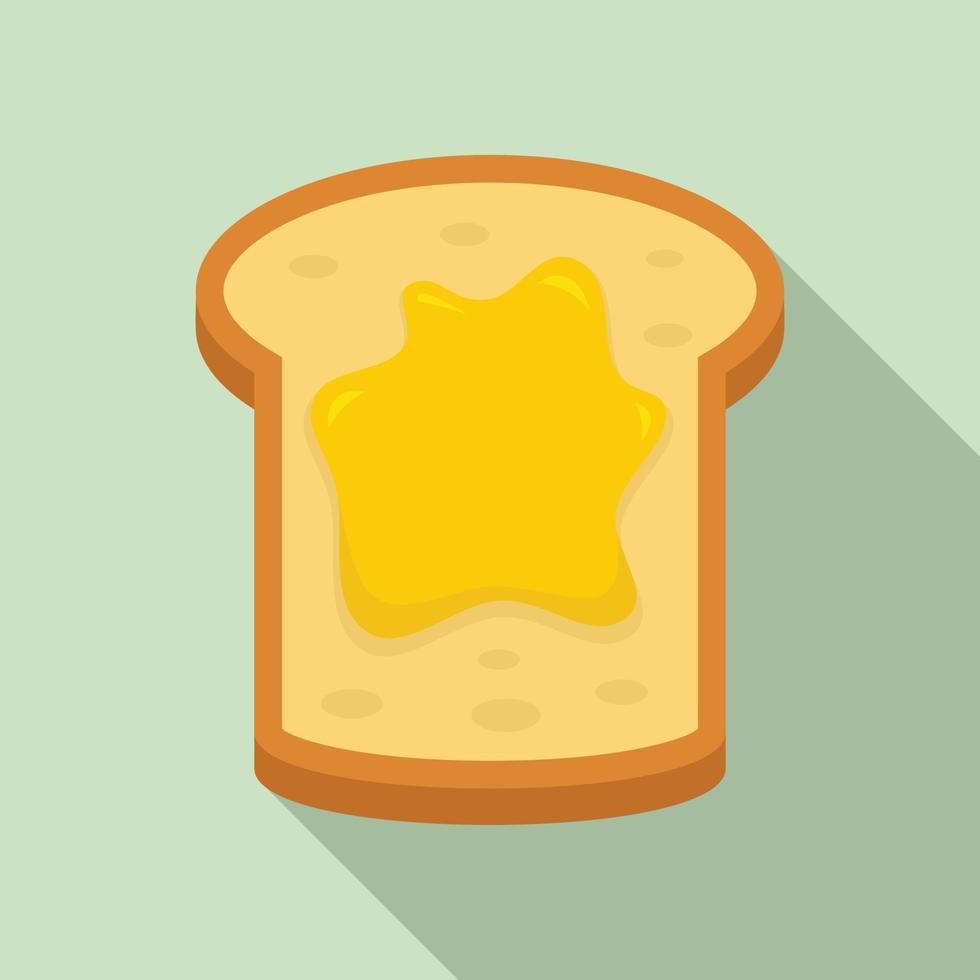 icono de tostadas de mermelada, estilo plano vector