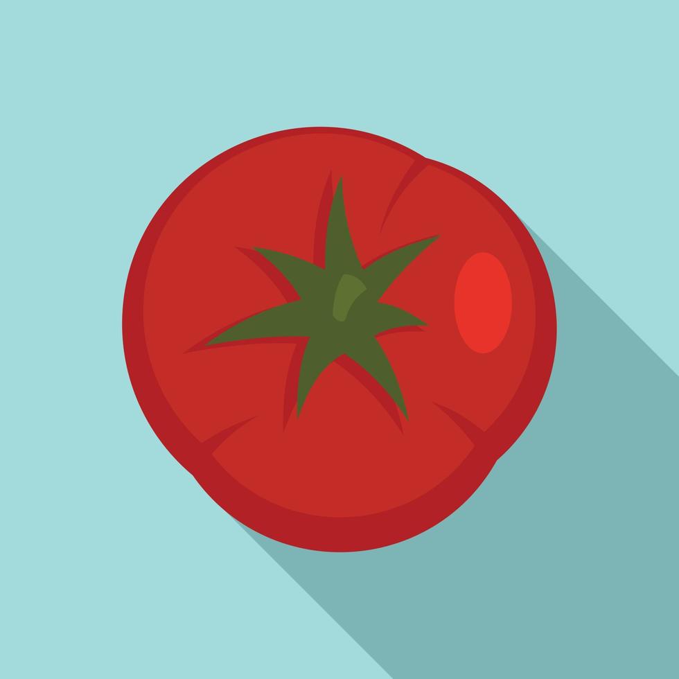 Top view tomato icon, flat style vector