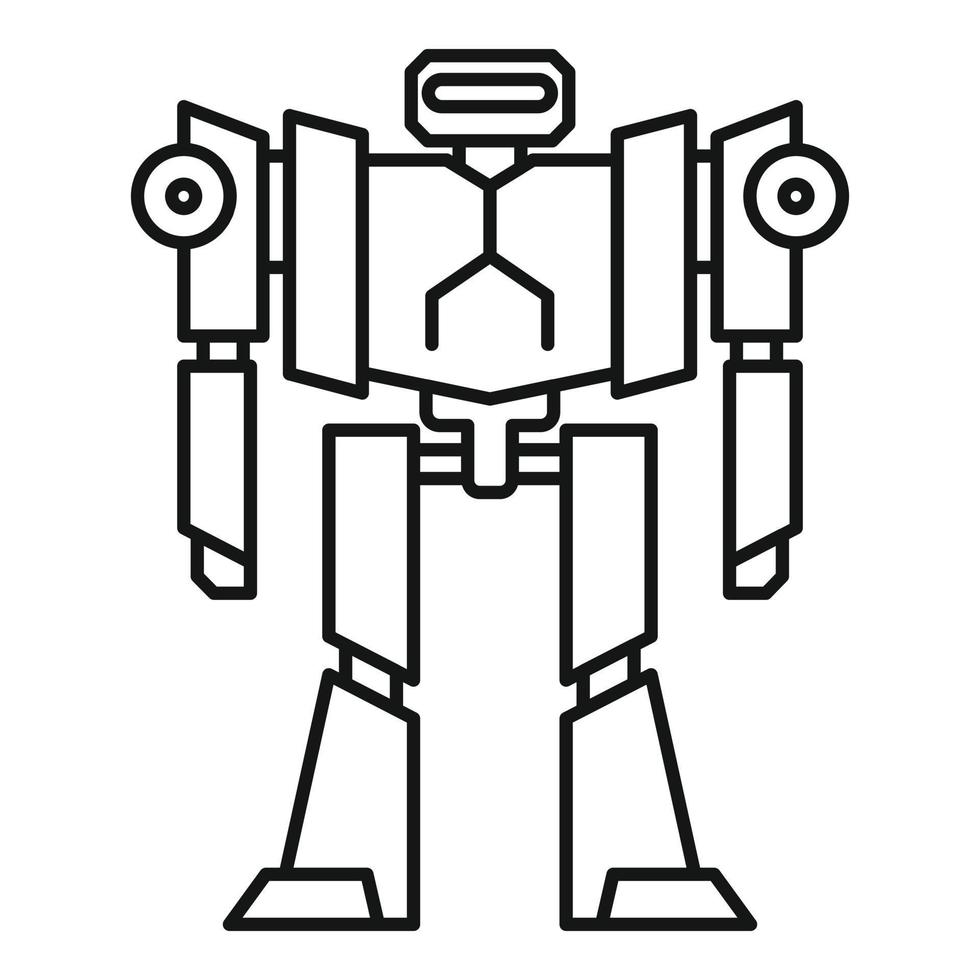 icono de transformador de robot espacial, estilo de esquema vector