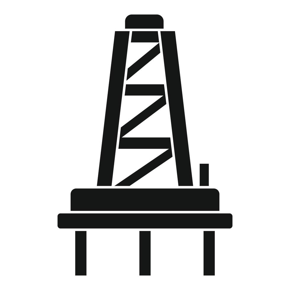 Industry derrick icon, simple style vector