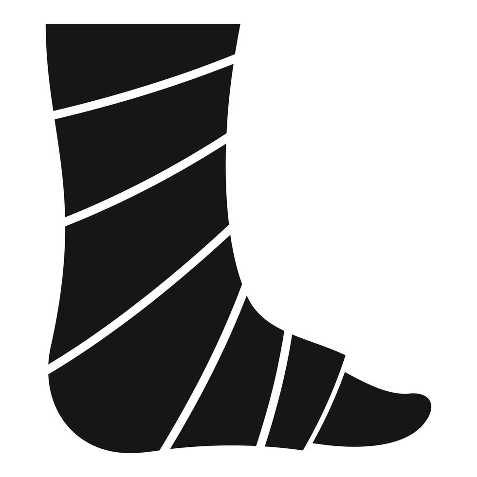 icono de pie de vendaje, estilo simple vector
