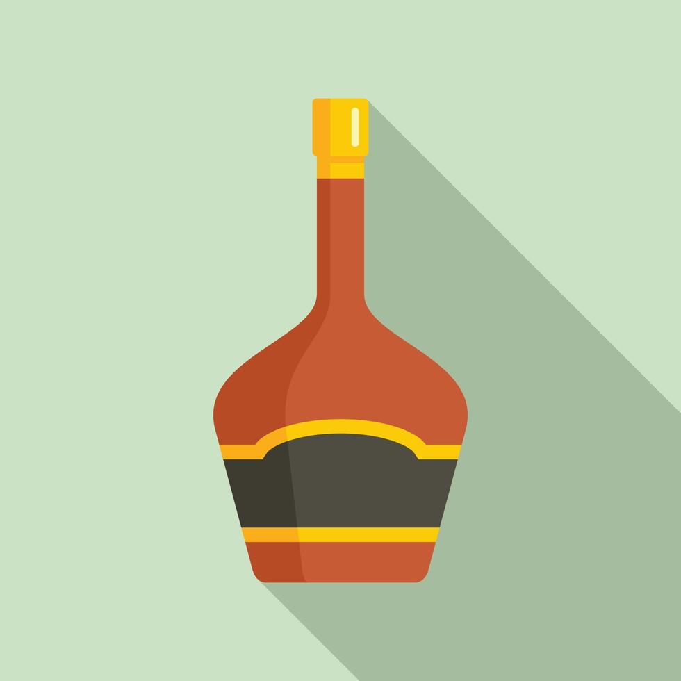 Duty free wine bottle icon, flat style vector