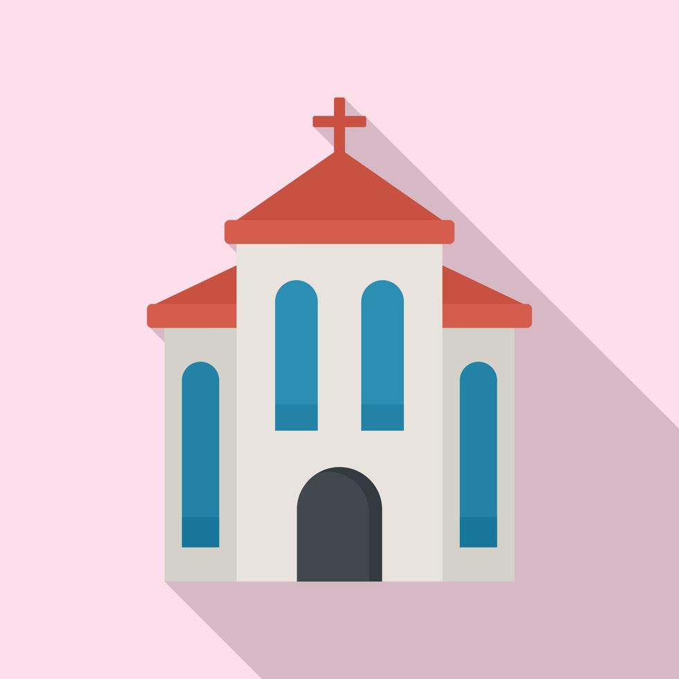 Architecture church icon, flat style vector