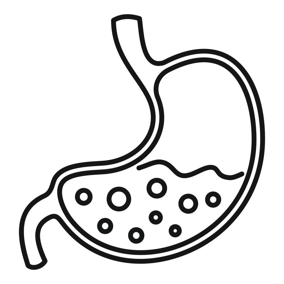 Food stomach icon, outline style vector