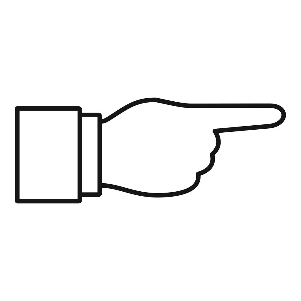 Finger shows icon, outline style vector
