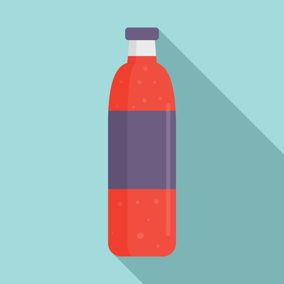 icono de botella de plástico de soda, estilo plano vector